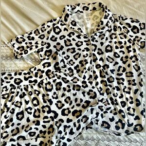 Abela Story + Co Cheetah Print Pajama Set